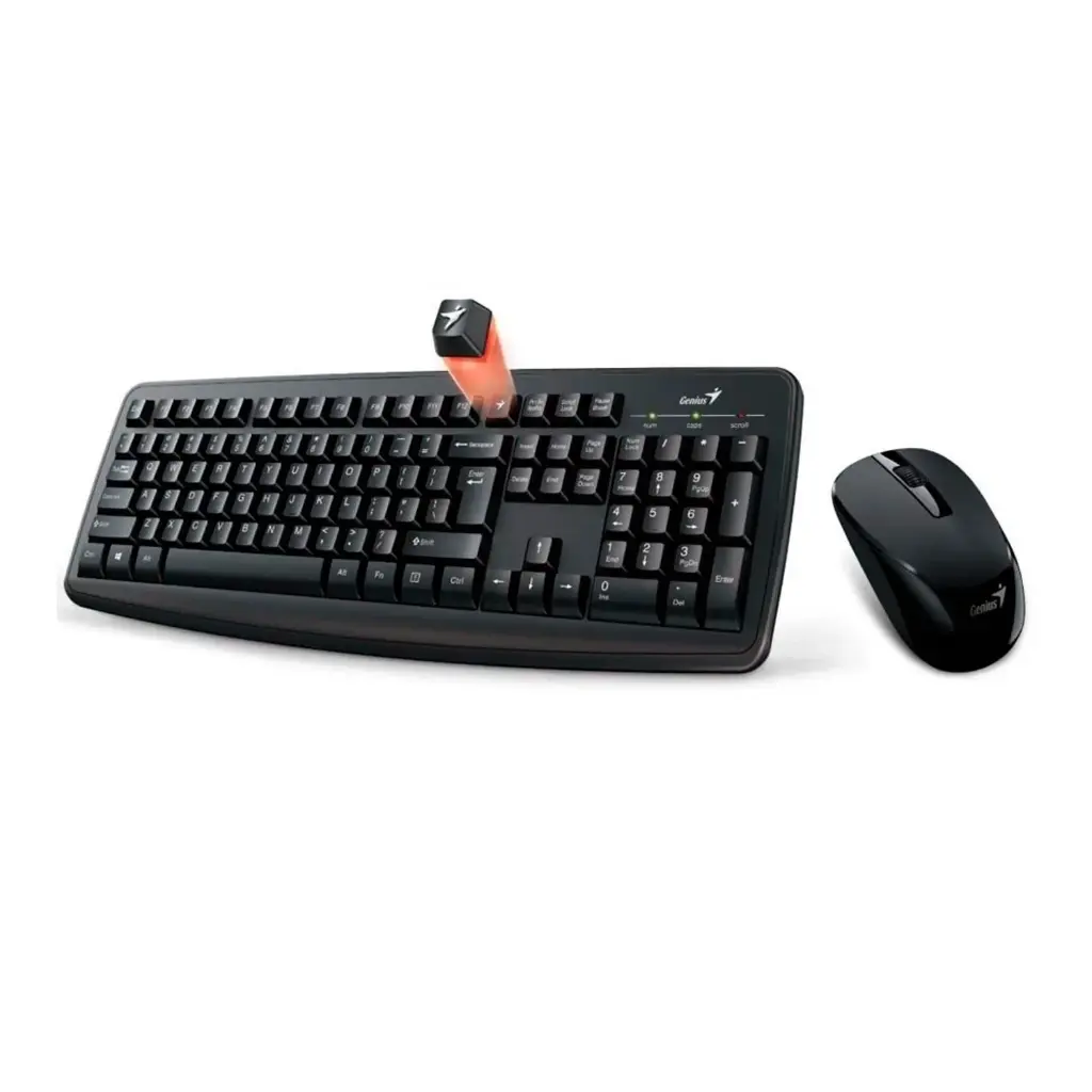 Kit Teclado + Mouse GENIUS KM-8100, Inalámbrico, USB, Español, Black