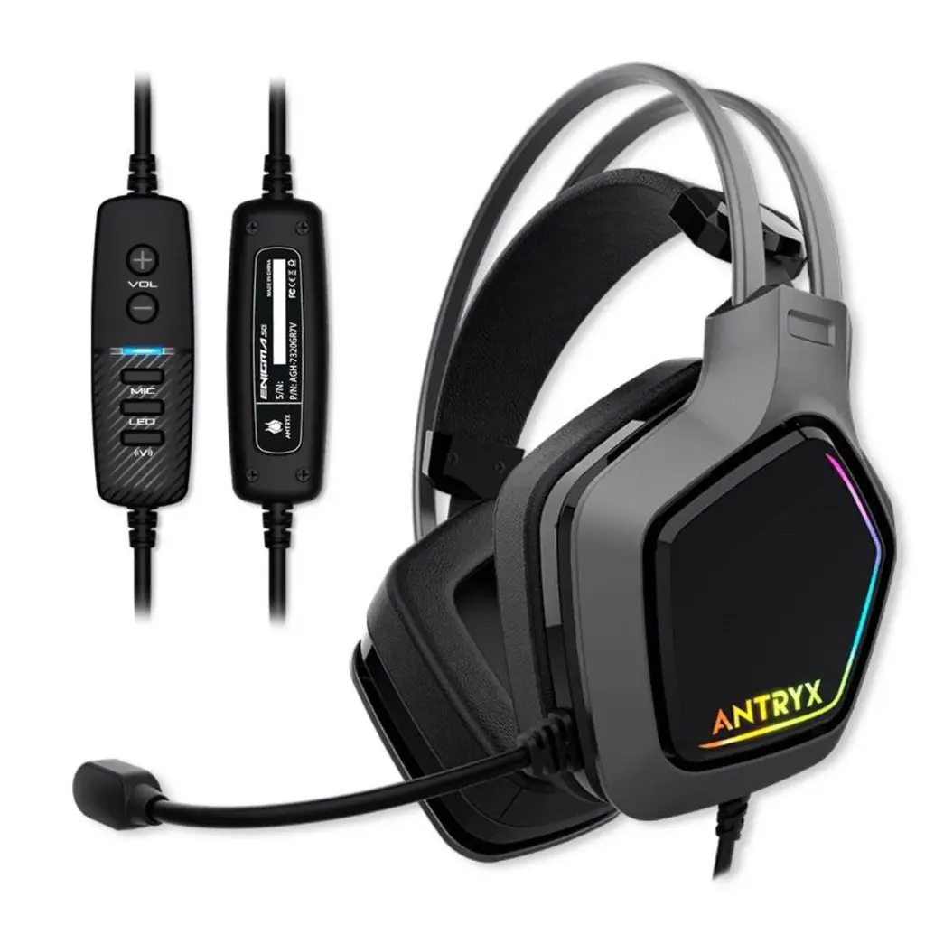 AUDIFONO GAMING ANTRYX ENIGMA SE GRAY 7.1 VIRTUAL | VIBRADOR | USB | C/ MICROFONO